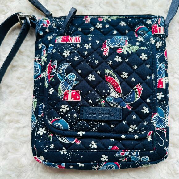 Vera Bradley Iconic RFID Mini Hipster Holiday Owl Crossbody Bag NEW - Picture 2 of 11